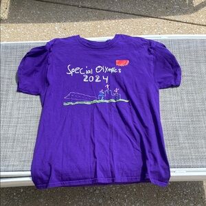 Gildan Purple Short Sleeve Tee Vibrant Graphic Design